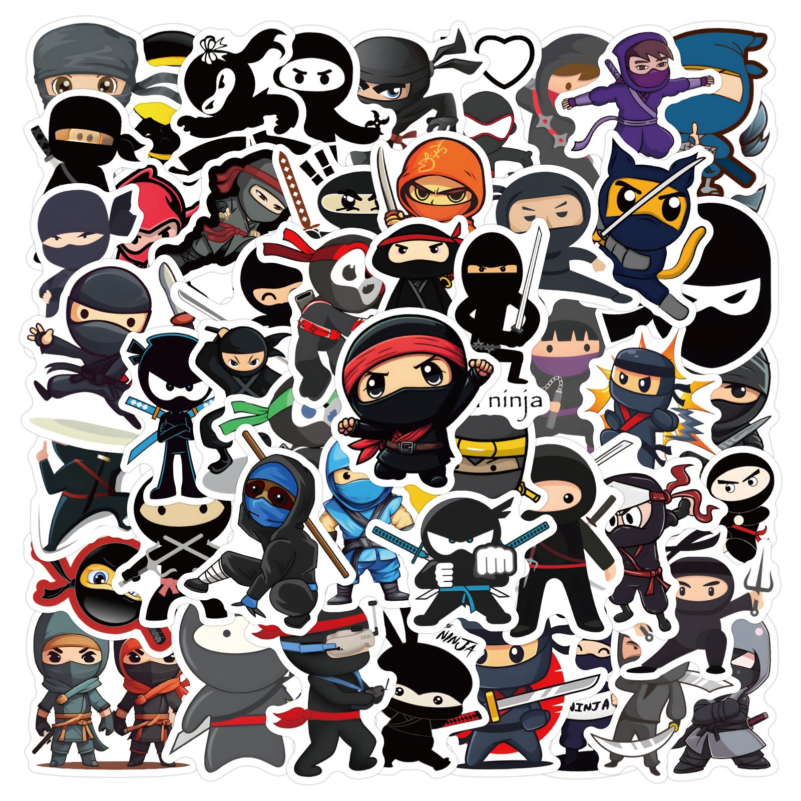60Pcs New Ninja Warrior Graffiti Stickers Skateboard Decoration Sticker Cartoon Waterproof Stickers Wholesale Manufacturers