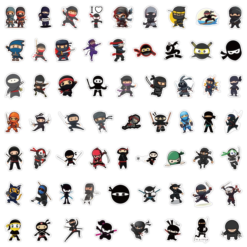 60Pcs New Ninja Warrior Graffiti Stickers Skateboard Decoration Sticker Cartoon Waterproof Stickers Wholesale Manufacturers