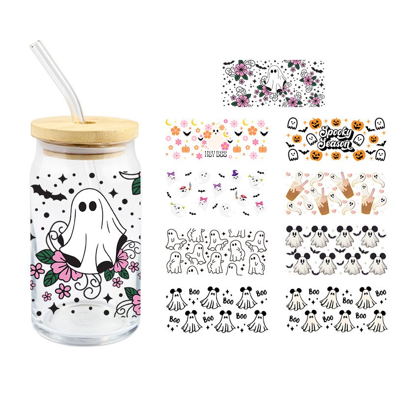 Custom Personalized Printing 16 20 24oz UV DTF Permanent Adhesive Glass Cup Beer Can Wrap Transfers Decal Stickers Label