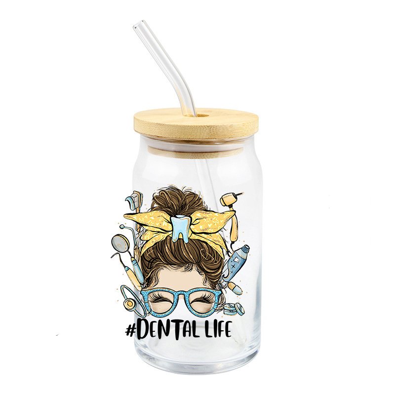 Custom Personalized Printing 16 20 24oz UV DTF Permanent Adhesive Glass Cup Beer Can Wrap Transfers Decal Stickers Label