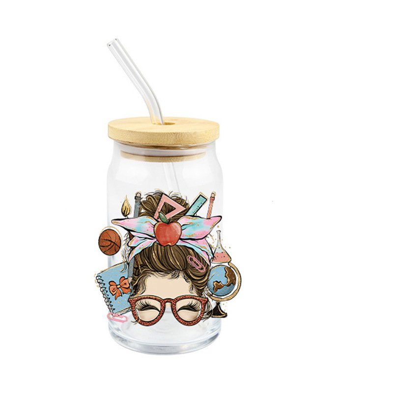Custom Personalized Printing 16 20 24oz UV DTF Permanent Adhesive Glass Cup Beer Can Wrap Transfers Decal Stickers Label