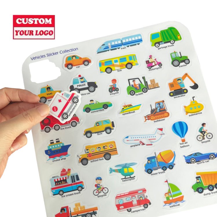Custom Pattern Wholesale Hot Sale Cute Theme TPE Jelly Reusable DIY Sticker Books Pack For Kids Education