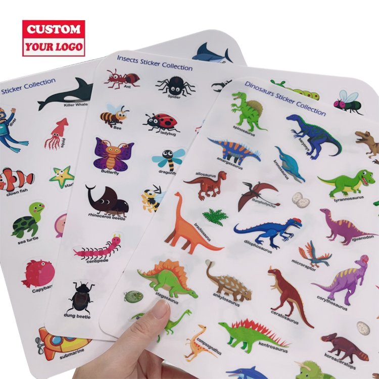 Custom Pattern Wholesale Hot Sale Cute Theme TPE Jelly Reusable DIY Sticker Books Pack For Kids Education