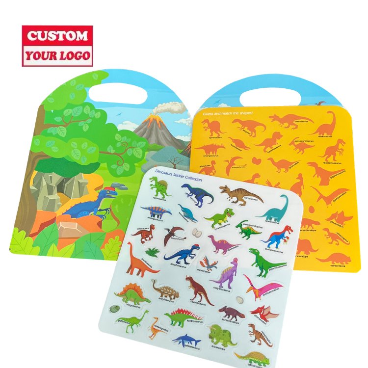 Custom Pattern Wholesale Hot Sale Cute Theme TPE Jelly Reusable DIY Sticker Books Pack For Kids Education