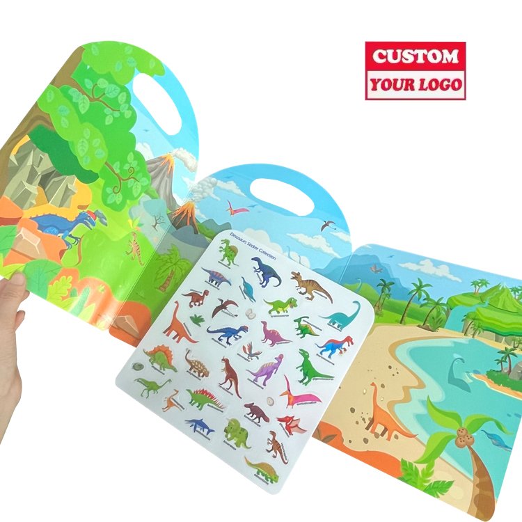 Custom Pattern Wholesale Hot Sale Cute Theme TPE Jelly Reusable DIY Sticker Books Pack For Kids Education