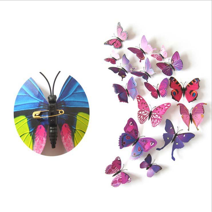 12 Pcs 3D Butterfly Wall Stickers Art Decor Decals/Colorful Butterflies Nursery Decal Instant Home Decor