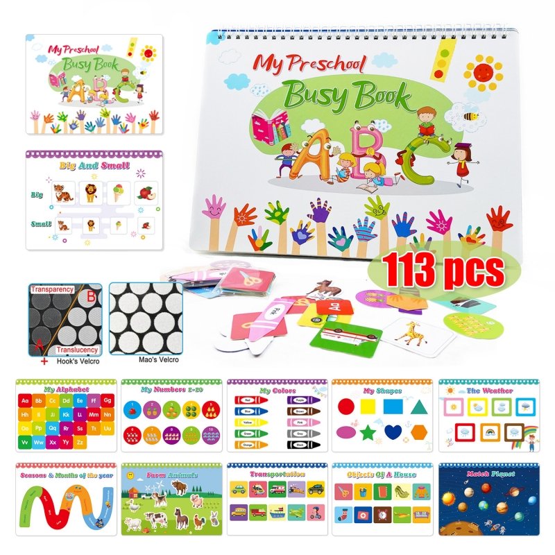 Custom Sticker Book printing for Kids Preschool Activity Binder 11 Themes Educational Learning Book Reusable Sticker Book