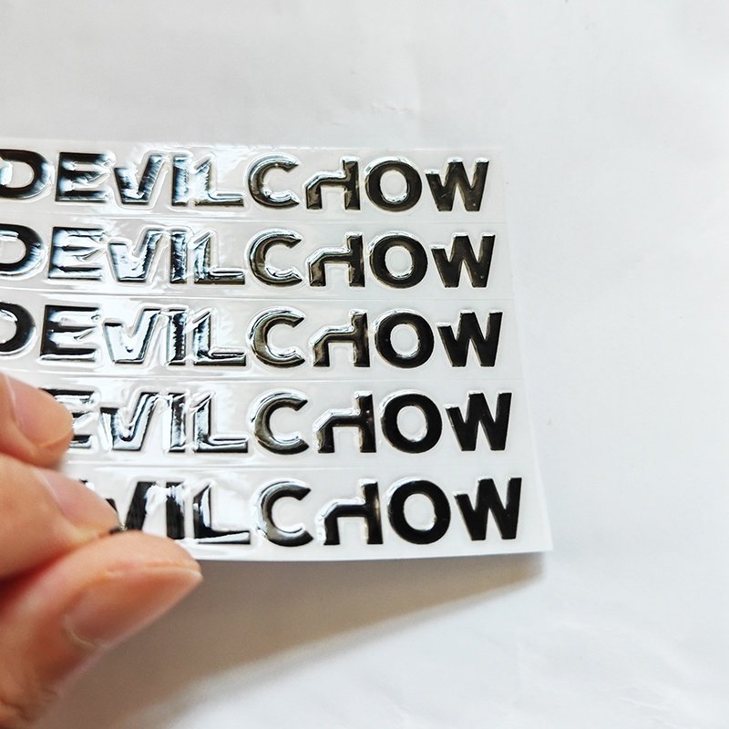 Yiwu Factory Customization UVDTF transfer printing Self-adhesive Sticker package Label Brand Shining Letter Logo for bottle