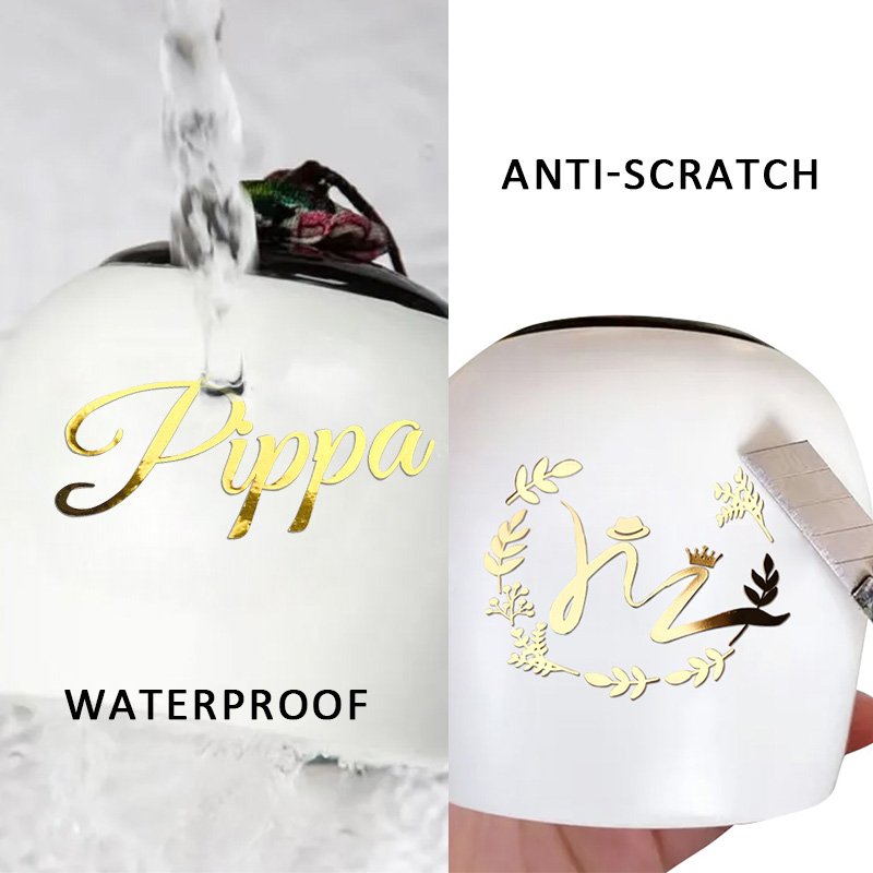 Uv 3d Transfer Label Waterproof Rose Gold 3d Metal Transfer Label Stickers For Bottle Boxes