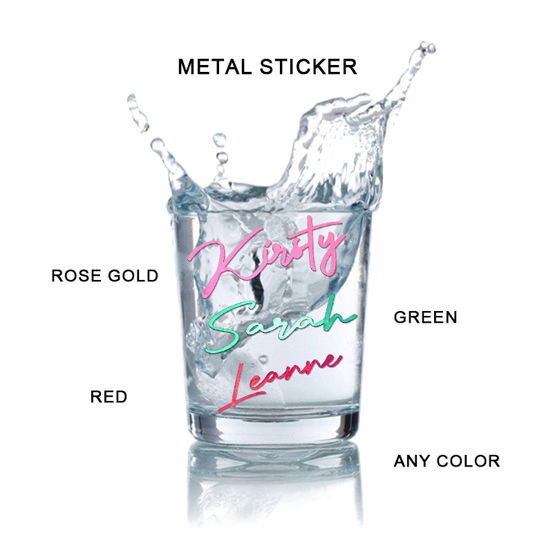 Uv 3d Transfer Label Waterproof Rose Gold 3d Metal Transfer Label Stickers For Bottle Boxes
