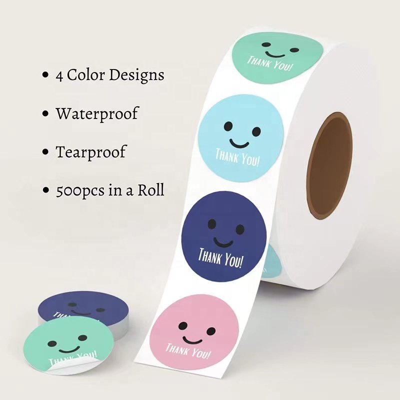Custom Logo Stickers paper adhesive waterproof sticker label printing logo sticker