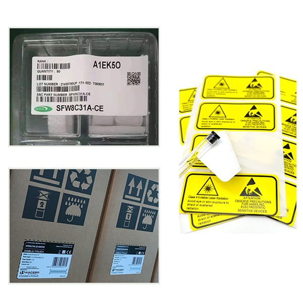 High Quality Self-Adhesive Thermal Waterproof PET Vinyl Barcode Label Square Industrial Logo Sticker