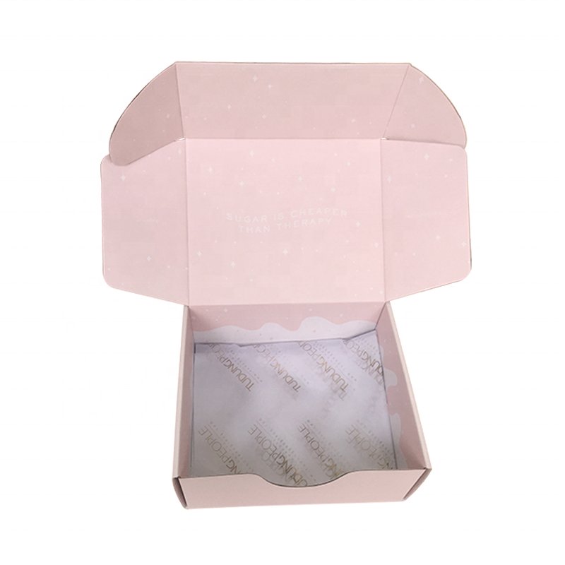 popular custom desgin sweet pink color small mailling corrugated pizza box