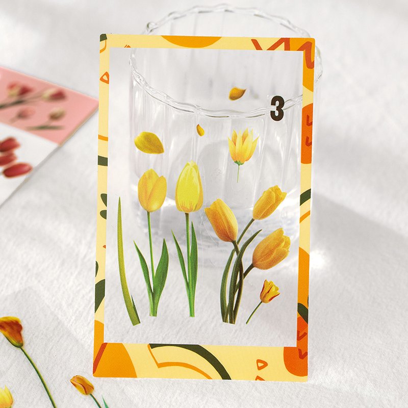 6sheet/pack Pretty Flower Series Daisy Sunflower PET Stickers Waterproof Scrapbooking Sticker Student Favor Photo Decor