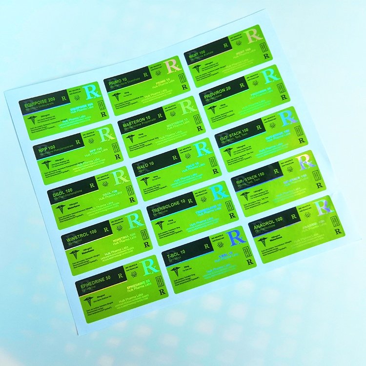 ZPT10-5 Small round silver rx sticker 10 ml hologram label hologram sealing stickers for custom 10ml vial box