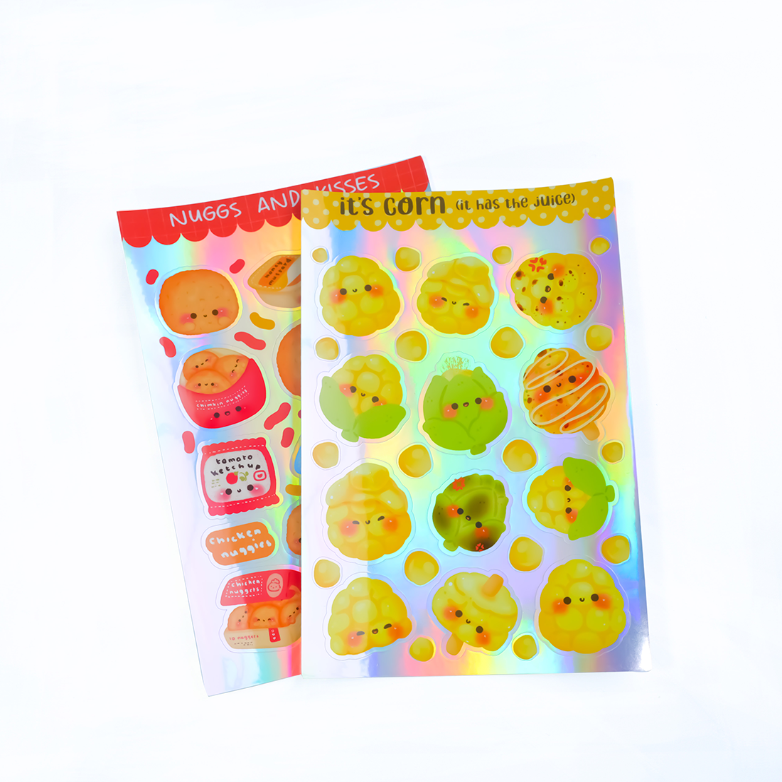 Custom Cartoon Stickers Custom Printed Kiss Cut Transparent Vinyl Stickers Self-Adhesive Waterproof Holographic Effect