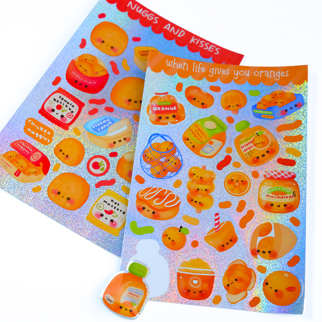 Custom Cartoon Stickers Custom Printed Kiss Cut Transparent Vinyl Stickers Self-Adhesive Waterproof Holographic Effect