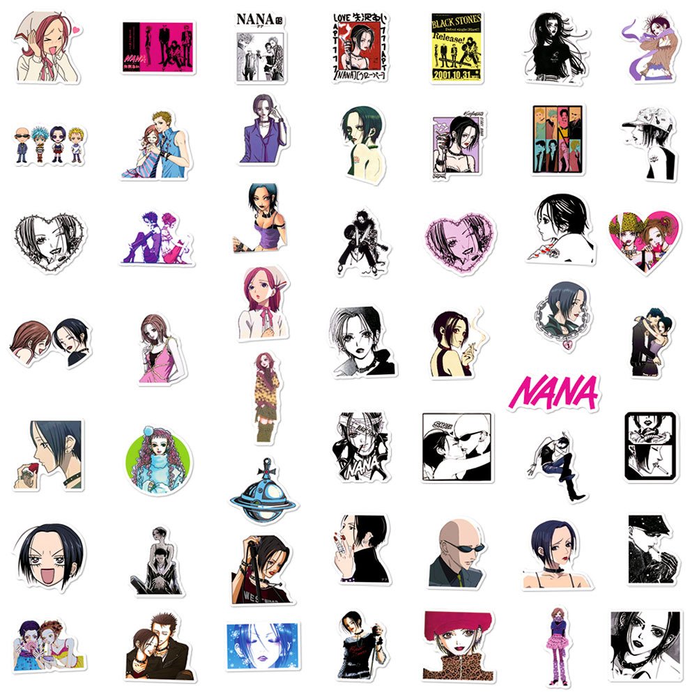 50Pcs Cute Japanese Girl Anime NANAS Graffiti Stickers For Bottle Book Decor Vinyl Fashion Women Sticker