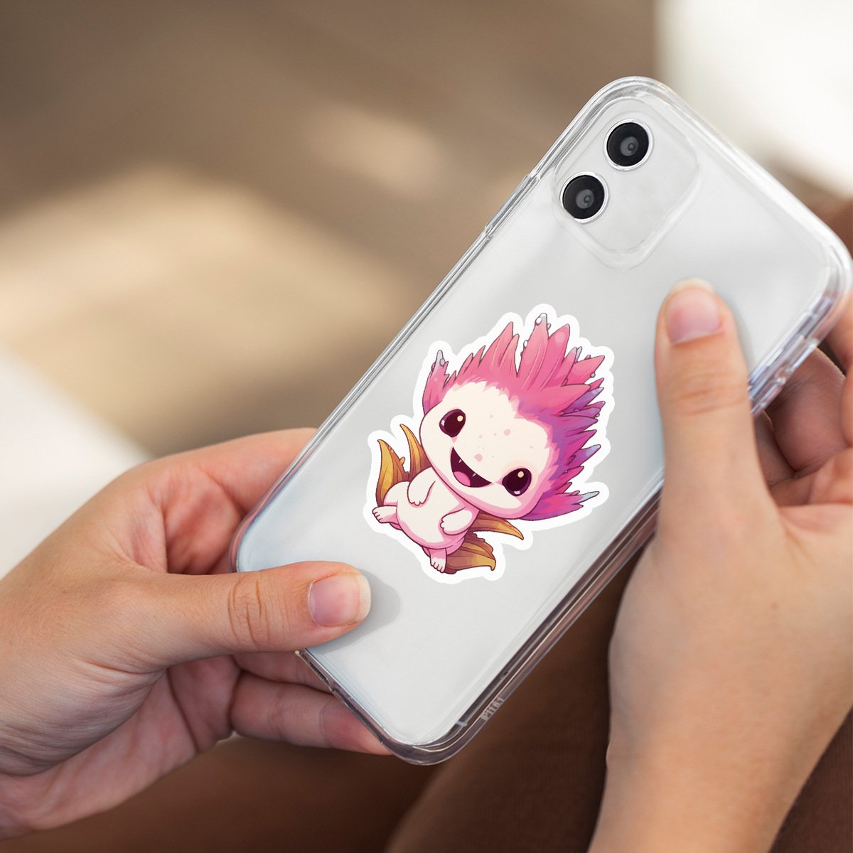 50Pcs Pink Cute Axolotl Cartoon Graffiti Stickers For Phone Bottle Decor Salamander Animal Sticker