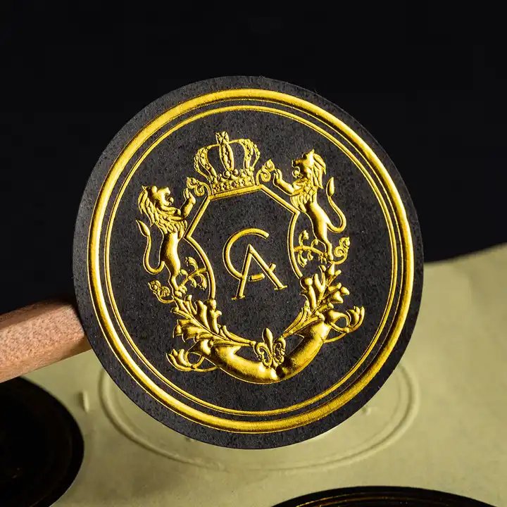 Custom Embossed Packaging Labels Printing Candle Logo Gold Foil Stamping Texture Sticker For perfume Glass Bottle