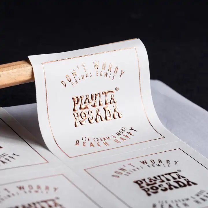 Custom Embossed Packaging Labels Printing Candle Logo Gold Foil Stamping Texture Sticker For perfume Glass Bottle