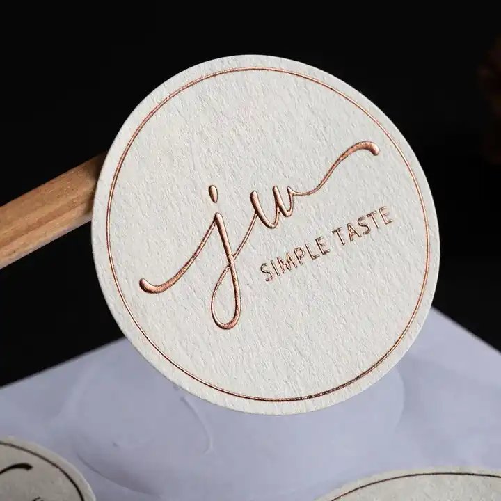 Custom Embossed Packaging Labels Printing Candle Logo Gold Foil Stamping Texture Sticker For perfume Glass Bottle