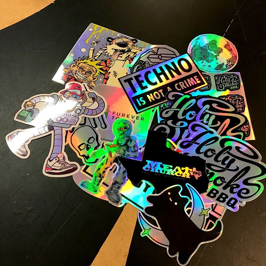 Low MOQ Custom Stickers Print Adhesive Vinyl PVC Logo Die Cut Sticker Waterproof Hologram Cartoon Stickers Custom
