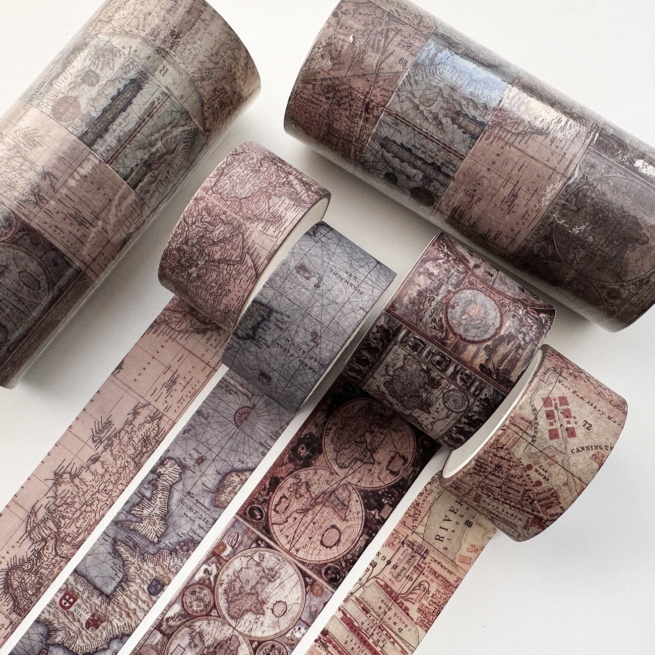 Cute retro style and paper tape creative hand account DIY decorative washi tape material tape sticker 4 rolls