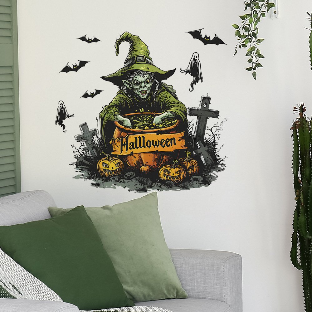 New design horror hell's evil spirit bats halloween stickers water proof stickers for wall decoration