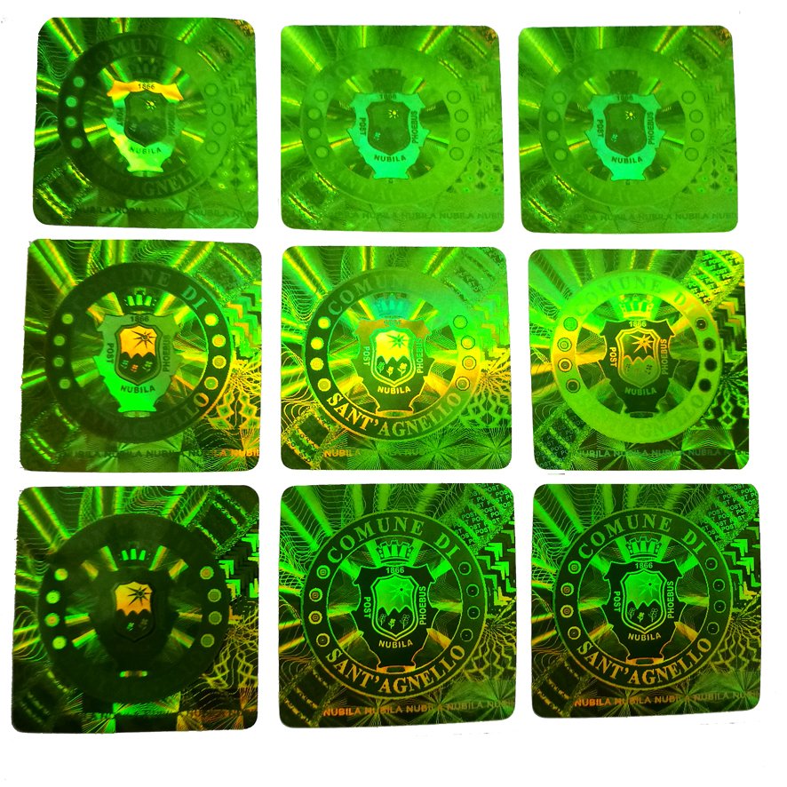 multi layers flip flop Laser hologram sticker with security micro text