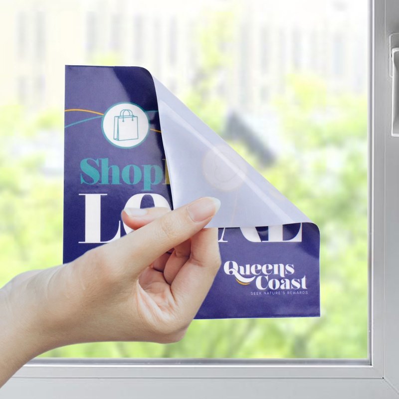 Decal double side vinyl window clings static removable sticker for indoor or outdoor use