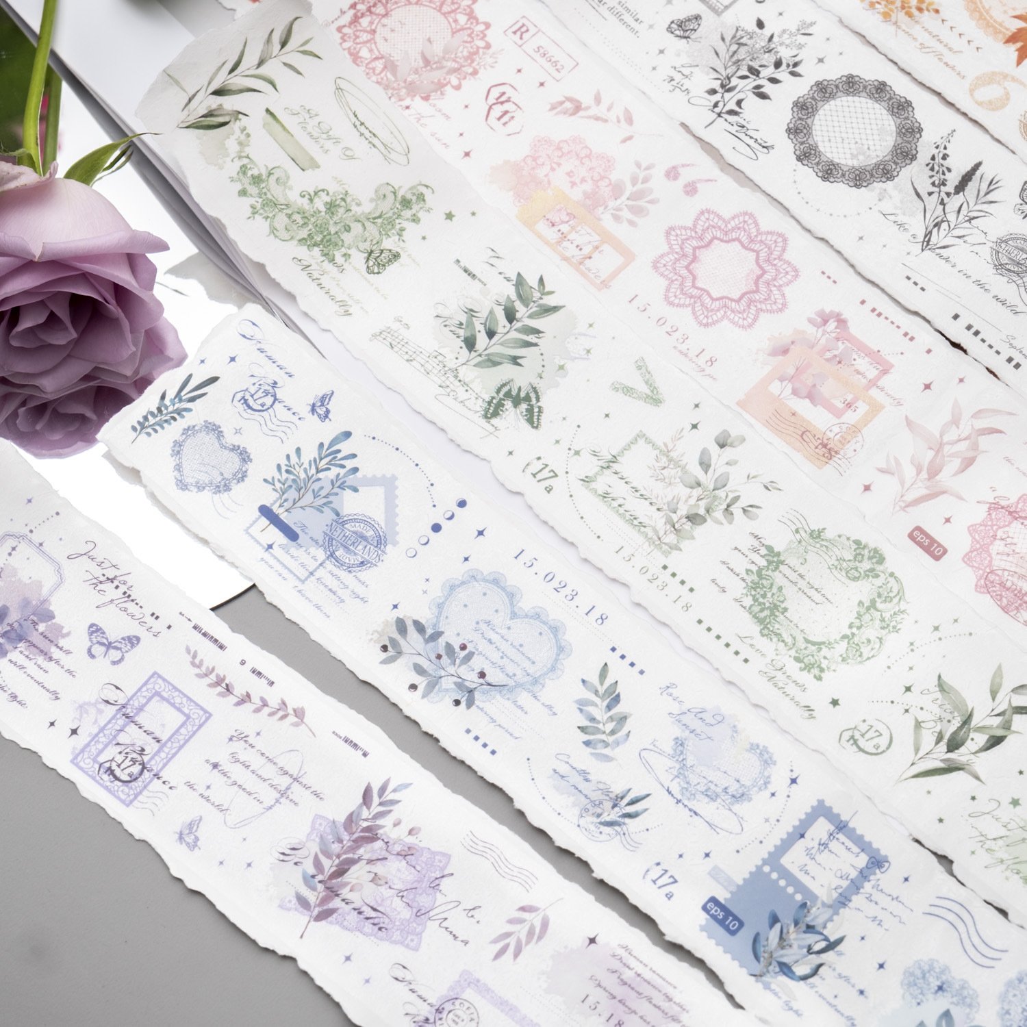 2M/Roll Tape Flower Lace Series Lace Collage Handbook DIY Decorative Circular Stickers
