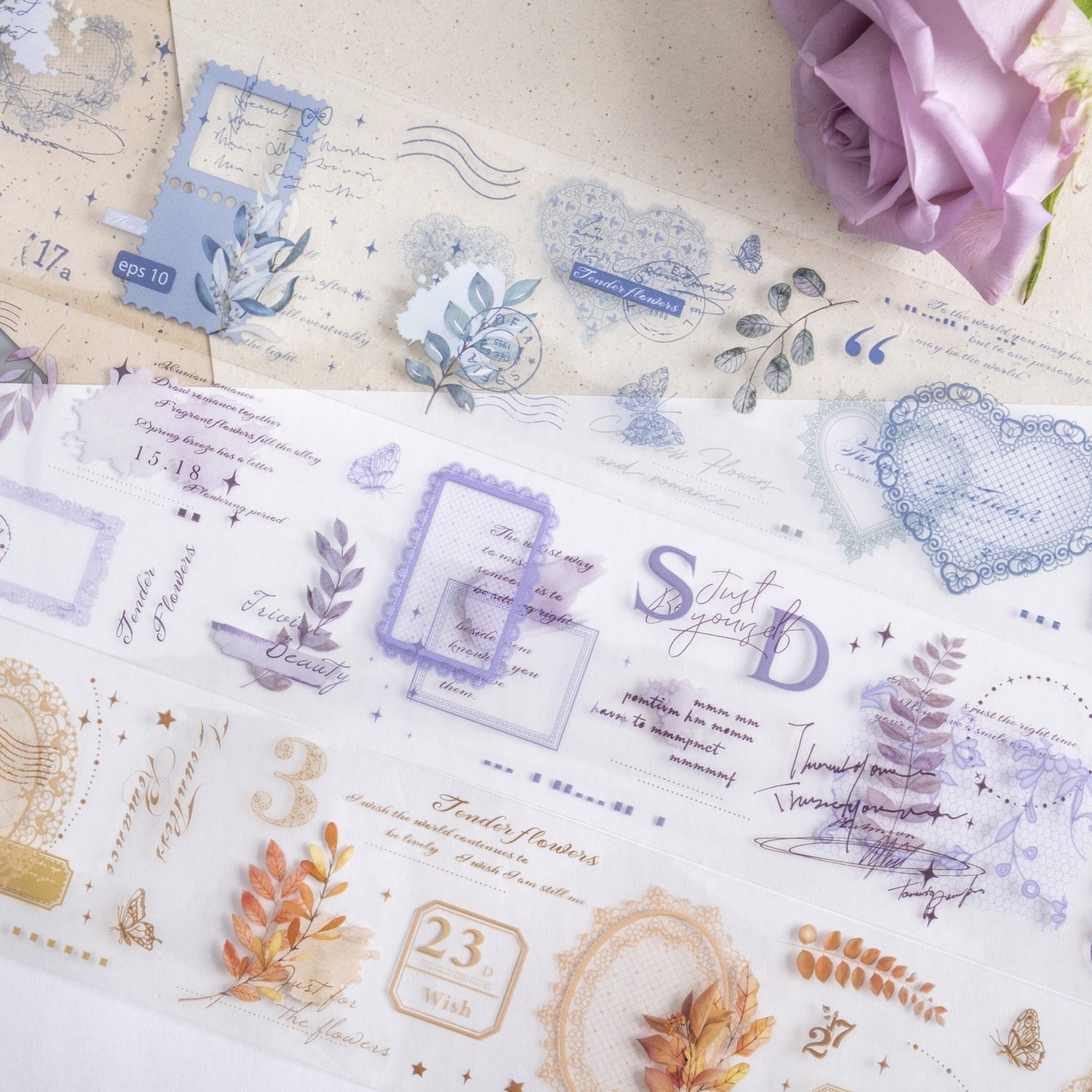 2M/Roll Tape Flower Lace Series Lace Collage Handbook DIY Decorative Circular Stickers