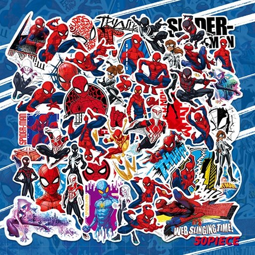 High quality 50 pieces Wolverine Spider Man Stitch sticker anime cute waterproof sticker custom Vinyl stickers