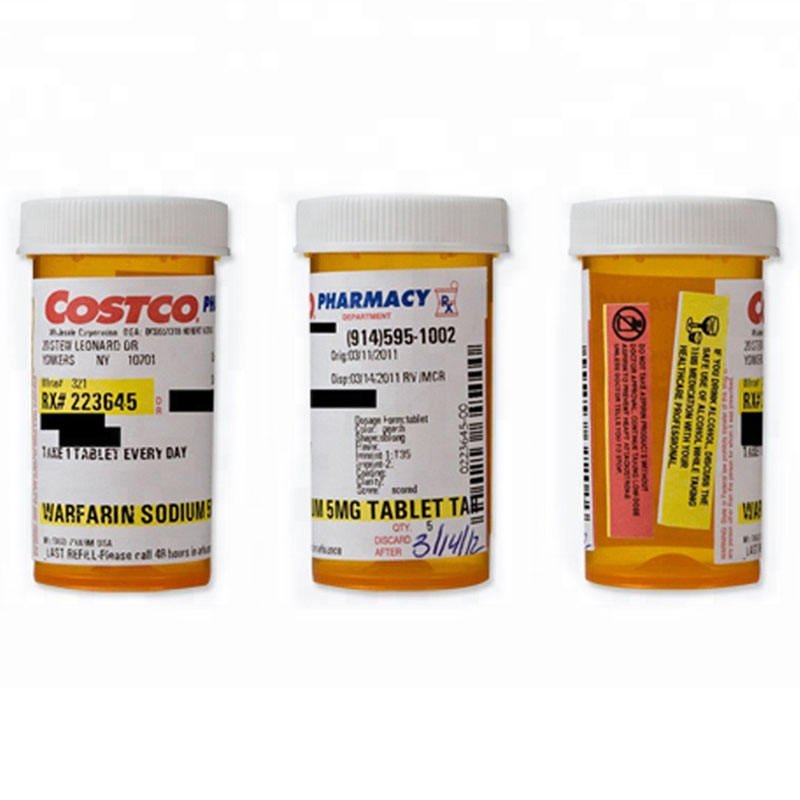 Factory wholesale custom printing health care products label medicine pill bottle label