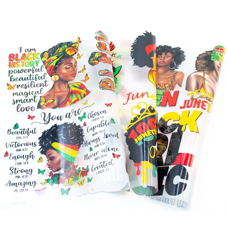Factory Hot Sale Custom Juneteenth DTF Heat Transfer Sticker Print Screen Heat Transfers Printing For T-Shirts