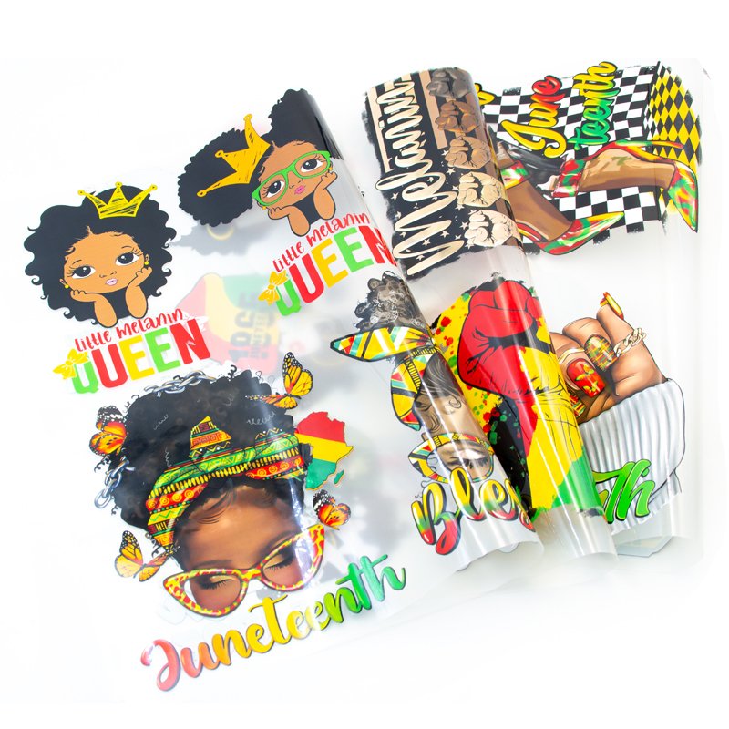 Factory Hot Sale Custom Juneteenth DTF Heat Transfer Sticker Print Screen Heat Transfers Printing For T-Shirts