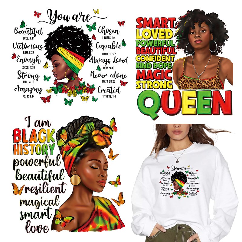 Factory Hot Sale Custom Juneteenth DTF Heat Transfer Sticker Print Screen Heat Transfers Printing For T-Shirts