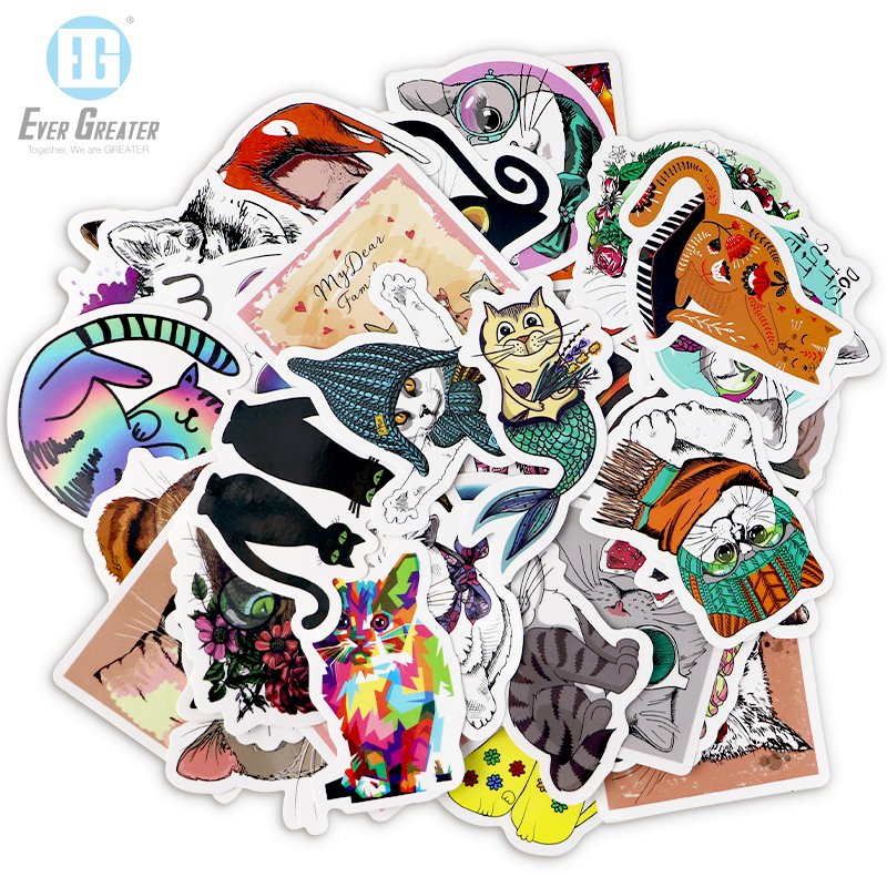 Custom Waterproof Company Logo UV Resist PVC Die Cut Vinyl Stickers