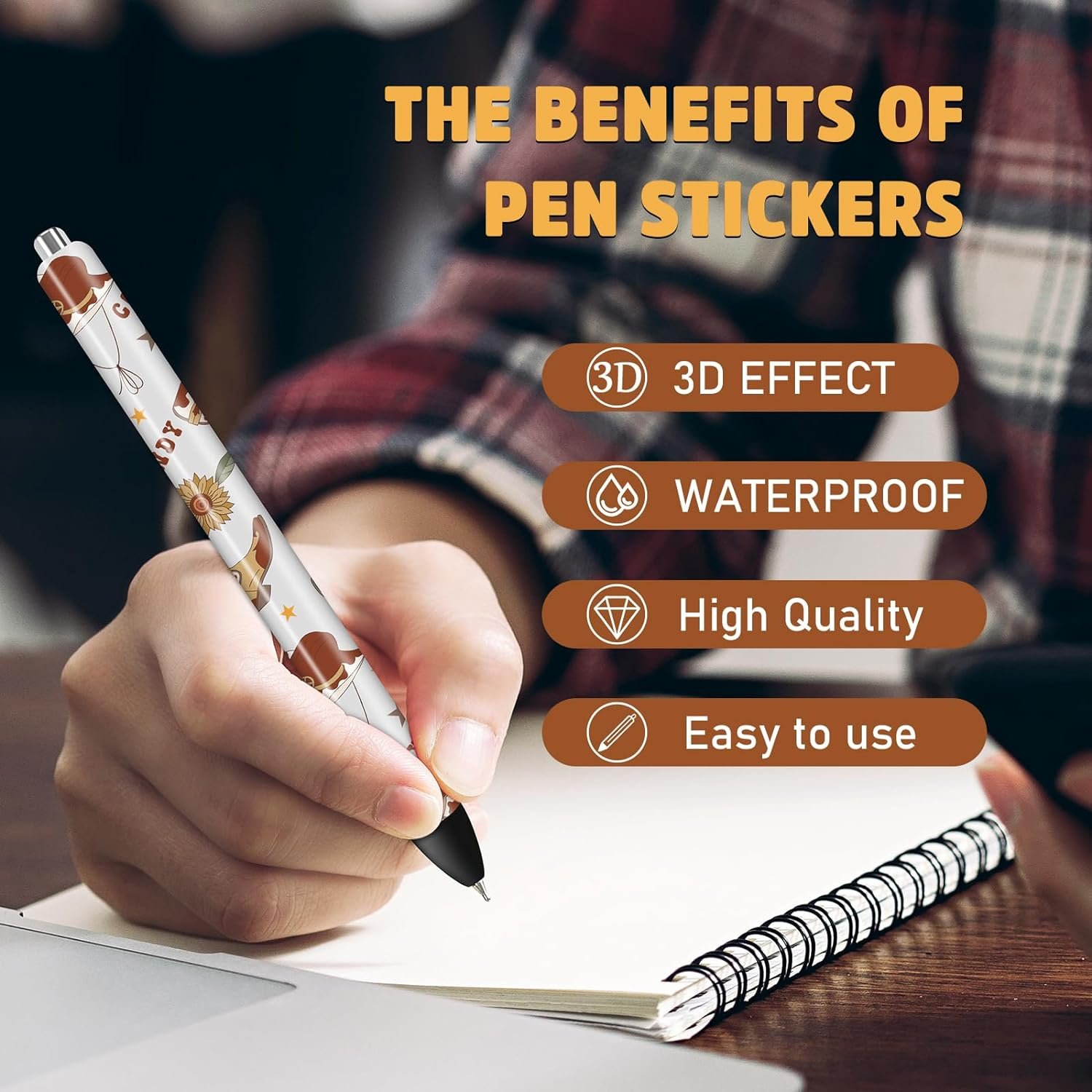 UV DTF Pen Wrap Western Cowboy Wraps Horse Stickers for Pen Cactus UV DTF Decals Waterproof UV DTF Transfer Stickers for DIY Pen