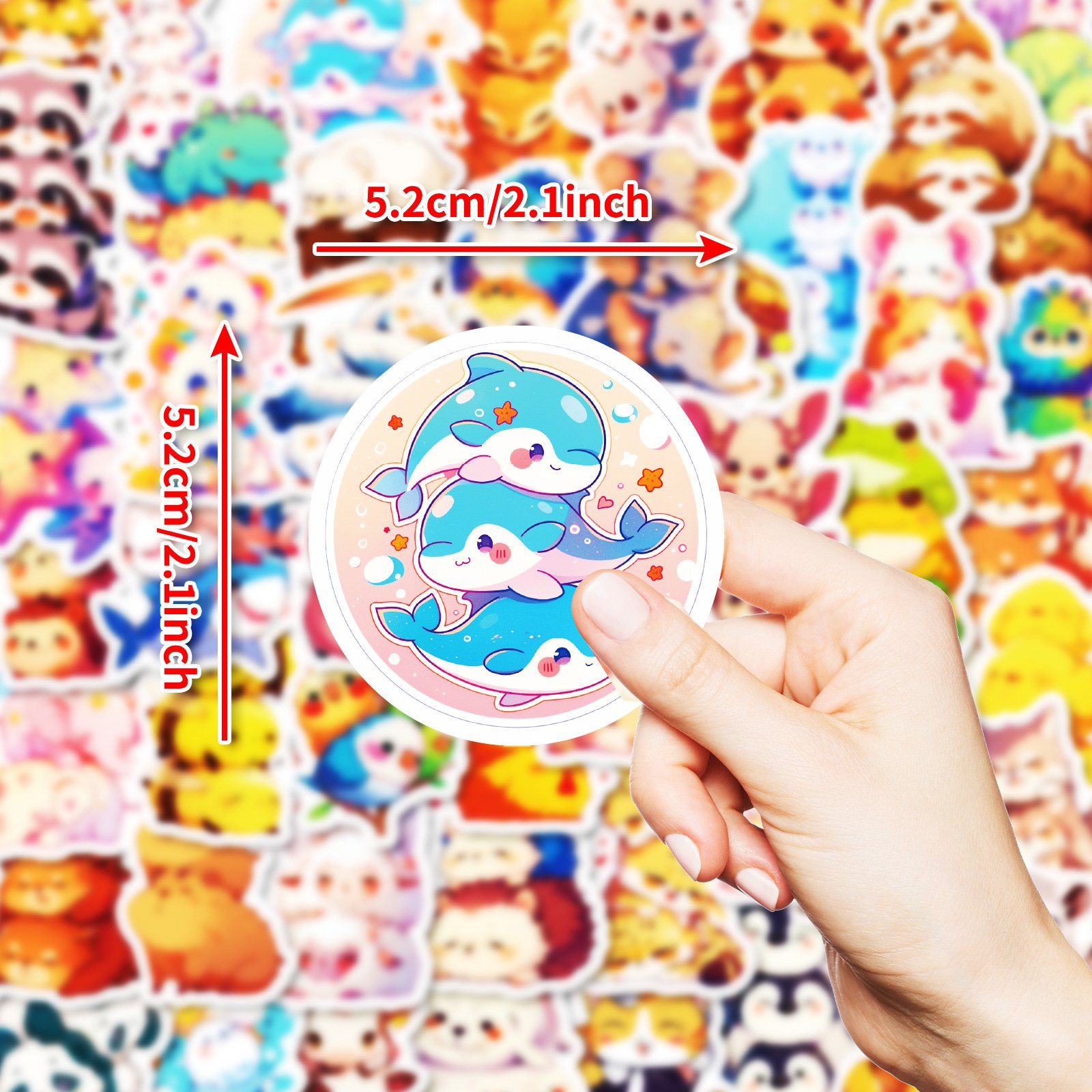 50Pcs Kawaii Animal Stackers Jenga Graffiti Stickers For Children Refrigerator Decor Cute Reward Sticker