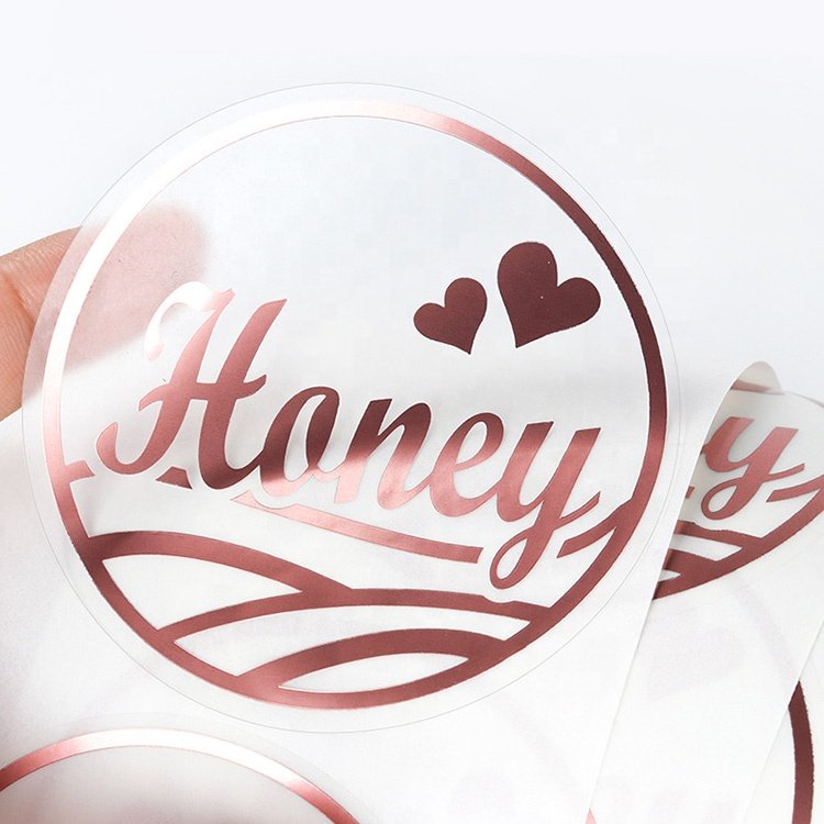 Clear labels sticker for cosmetic bottles sticker vinyl roll self-adhesive perfume label sticker