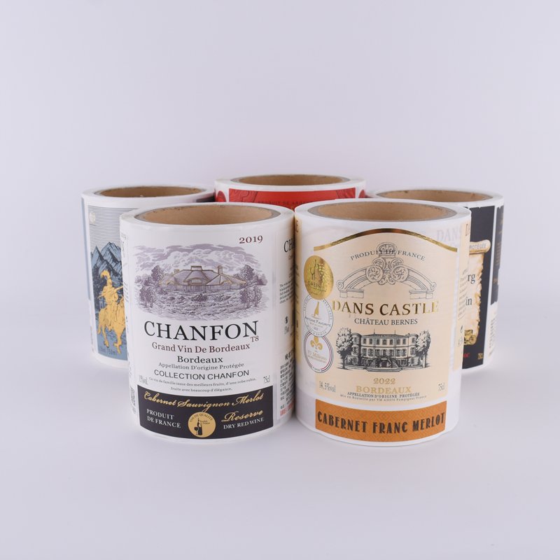 Reasonable Price Roll Sticker Custom Label Wet Strength Paper Wine Label Bottle Sticker Labeling