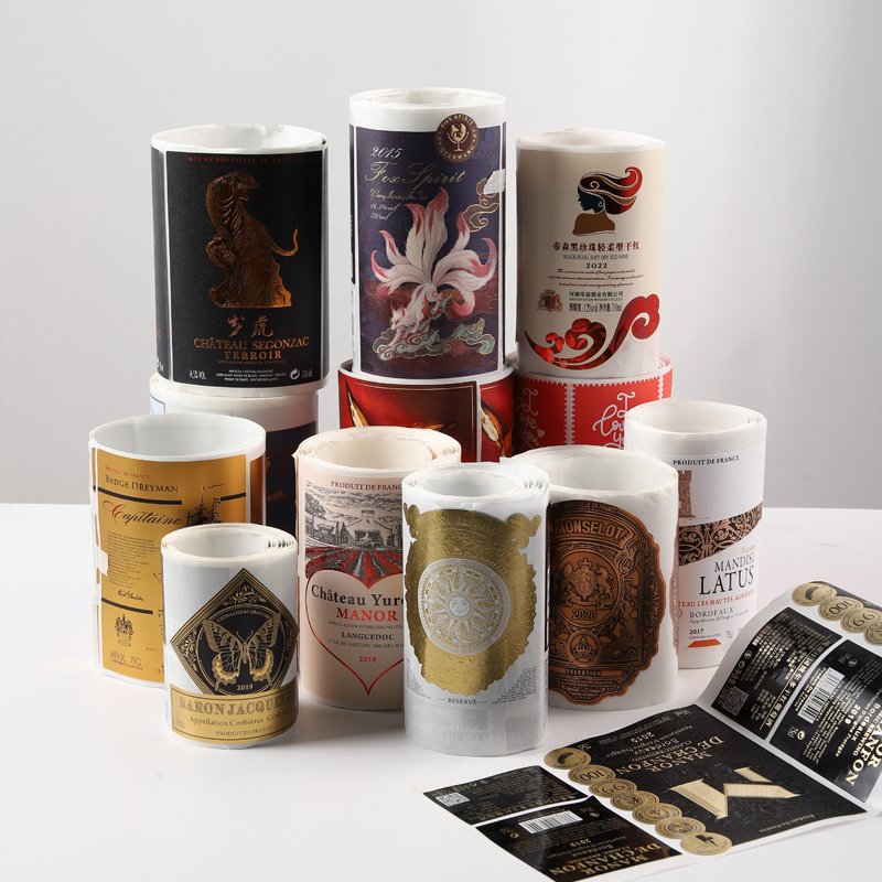 Reasonable Price Roll Sticker Custom Label Wet Strength Paper Wine Label Bottle Sticker Labeling