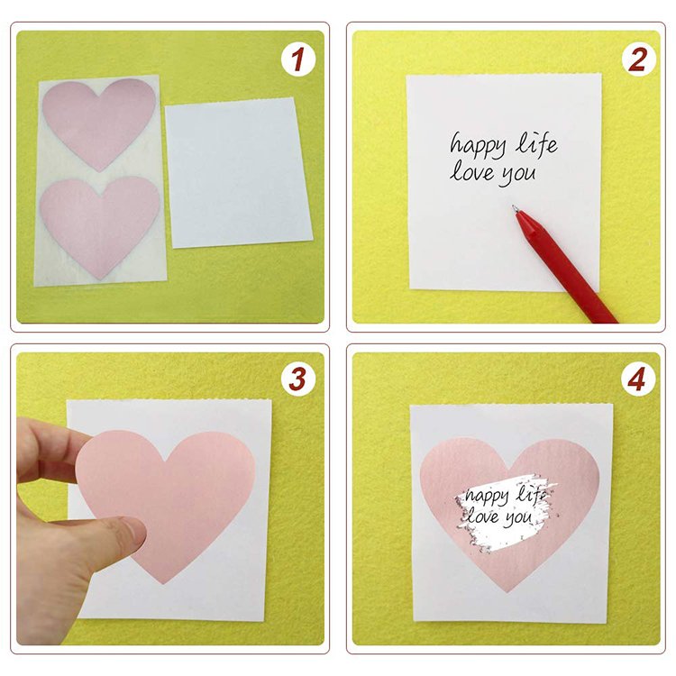Hot sale Scratch Off Sticker Labels Scratch Card Stickers Heart Scratch Stickers