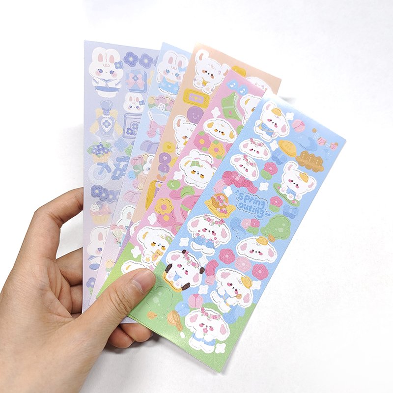 Custom PVC Self Adhesive Vinyl Waterproof Kiss Cut Printing Cute Deco Sticker Sheet