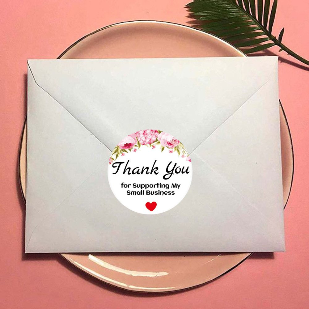 Customized Adhesive Sticker label sealing self-adhesive sticker for gift decoration shopping envelope