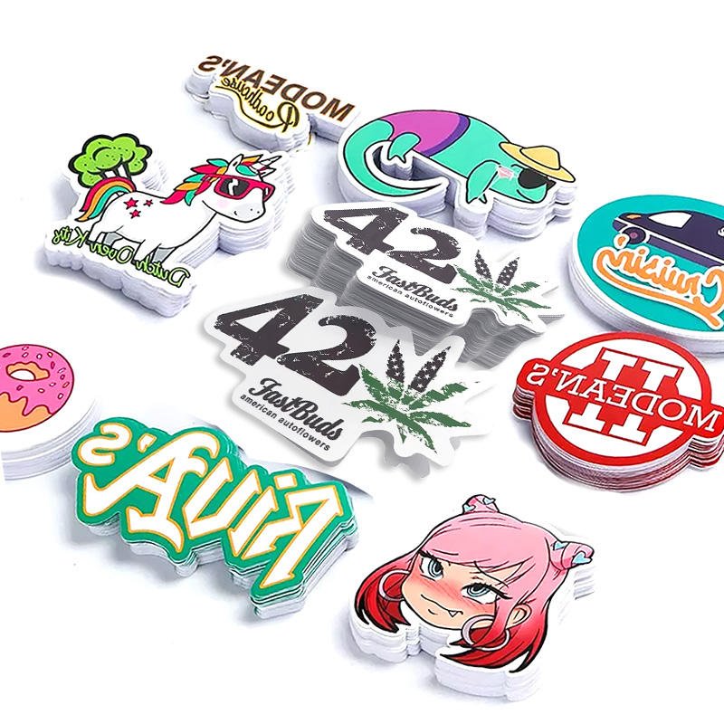 Custom Printing Die Cut Vinyl Stickers, Adhesive Waterproof PVC Label Company Logo Design Cartoon Stickers