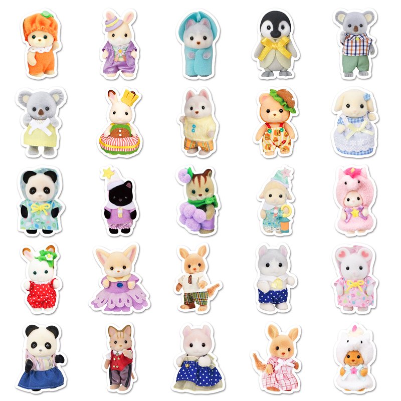 50pcs Factory Wholesale Cartoon Decoration Cute Sticker Die Cut Vinyl Custom Cotton DollSticker