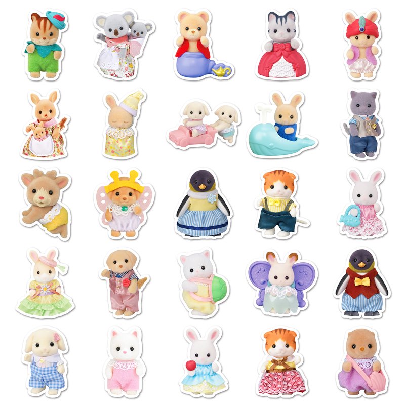 50pcs Factory Wholesale Cartoon Decoration Cute Sticker Die Cut Vinyl Custom Cotton DollSticker